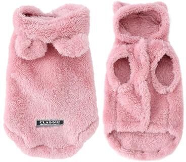 Inspired Living Cozy Purr Fleece Pet Hoodie For Small Dogs & Cats pink xl