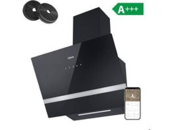 Hotte Aspirante 60cm Smart Contrôle Touche Tactile 650m3/h A+++ 2pcs Filtre Actif Noir CIARRA