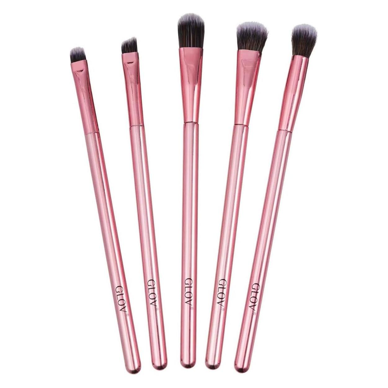 Glov Make Up Brush zestaw pędzli do makijażu 5szt Pink (Set) (Eye Makuep Brushes Set)