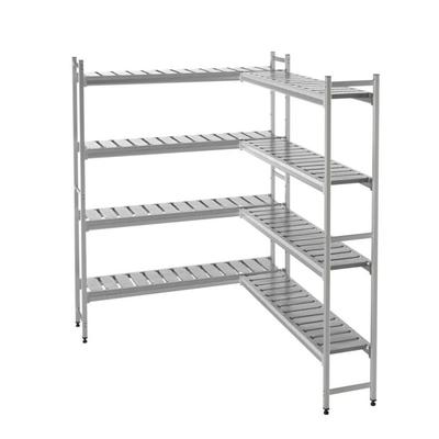 KBS Regaleinrichtung L-förmig 1680x400x1600 mm Aluminium eloxiert PVC bis 75 kg