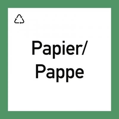 Wertstoffkennzeichnung "Papier/Pappe", Folie, 300x300 mm