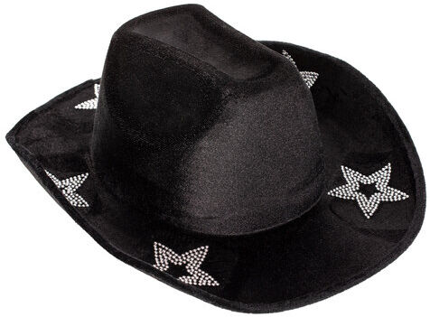 Cowboy-Hut "Sterne", silber/schwarz