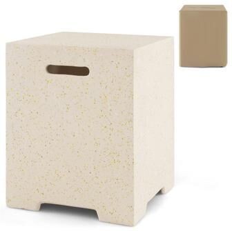 Costway 2-in-1 Gas Tank Holder Side Table with Protective Cover