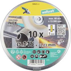 Wolfcraft 8462000 Diamanttrennscheibe 115 mm 10 St. Edelstahl (rostfrei), Metall