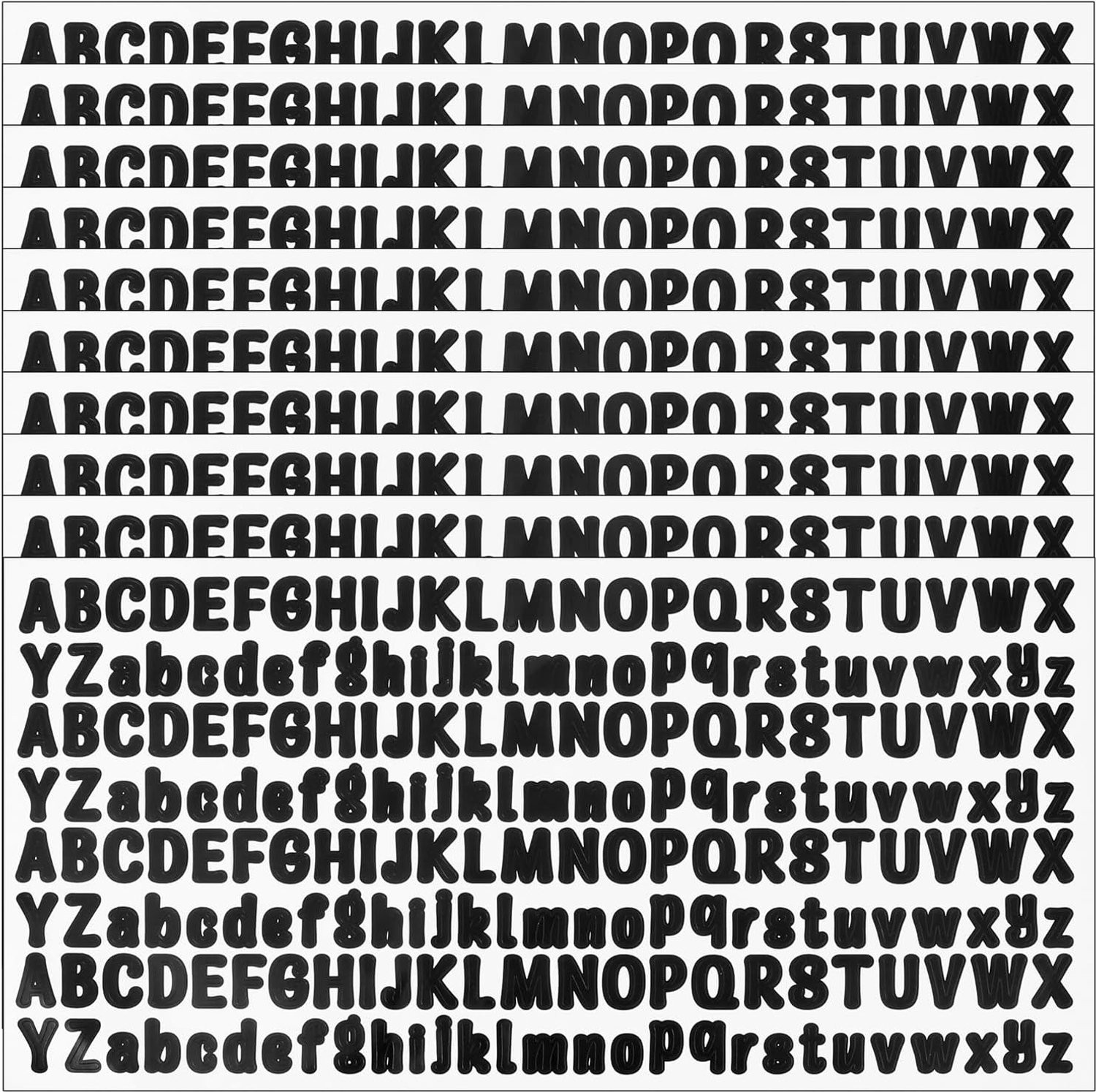 Zelfklevende vinyl letterstickers A-Z alfabet 0,5 inch voor knutselen