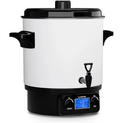 Biggie Digital Einkochtopf Getränkespender elektrisch 27L 1800W Edelstahl Weiß 27 Liter