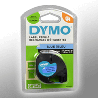 Dymo Label Band Letratag 91205 (S0721650) schwarz auf blau 12mm x 4m