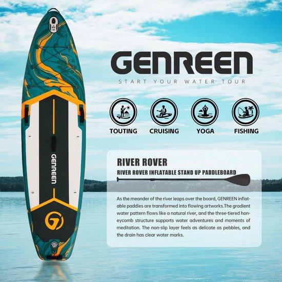 Stand-Up-Paddleboard - Muster: Monstera - 335 x 86 x 15 cm - Aufblasbar und langlebig - Für Wassersportbegeisterte