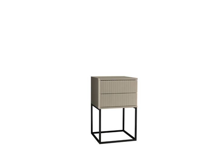 freiraum Nachtkommode Marle, 2 Schubladen, Farbe Kaschmir, Holzwerkstoff - 40x65x38,5cm (BxHxT)