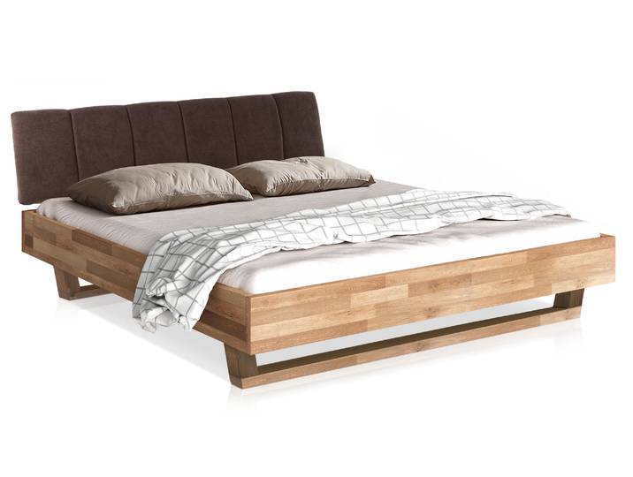 LÖWEN Holz-Kufenbett mit Polsterkopfteil, Material Massivholz