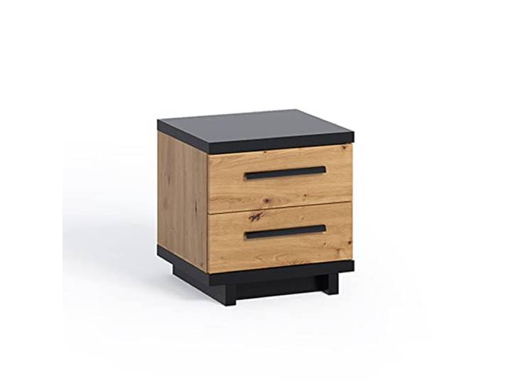 Design Möbel Möbel für das Schlafzimmer Nachttisch mit Schubladen Nachtschrank Nachtschränkchen Nachtkonsole Nachtkommode Schlafzimmer Schrank Kommode Inez