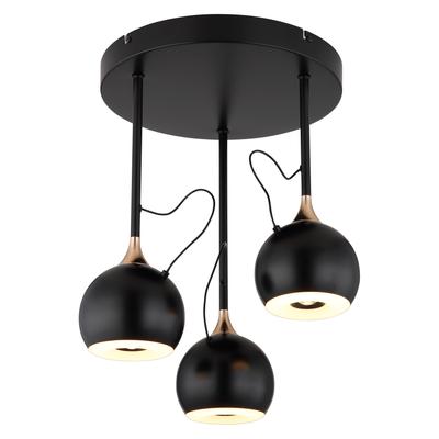 GLOBO LIGHTING Deckenleuchte "DONOVAN", schwarz (schwarz matt), 1, Ø 32,5cm H: 42cm, 1 Stk., Leuchten, Deckenleuchte Schwarz/Gold, Acryl opal, magnetisch, LED 30W, Deckenleuchte