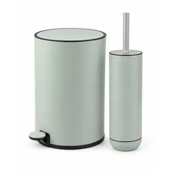 BADfabrik24 Edition One Treteimer-Set 5 l mit WC-Garnitur, Softclose, Edelstahl,...