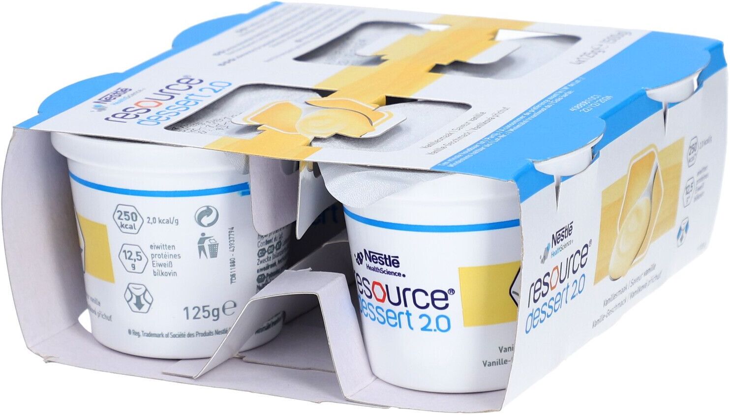 Nestlé Resource Resource Dessert 2.0 Vanille 4x125 g Pulver