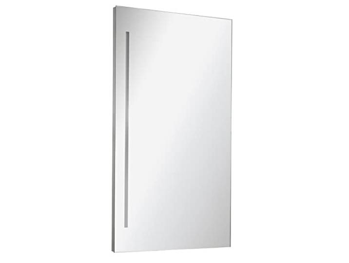 FACKELMANN schmaler rechteckiger Badspiegel 42 x 100 cm mit LED Beleuchtung - Badmöbelserie AL