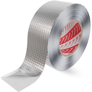 Poppstar Dichtungsband 1010846 Aluminiumband, selbstklebend, faserverstärkt, silber, 48mm x 50m