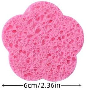 Inspired Finds 10 Piece Natural Reusable Facial Sponges For Deep Cleansing Exfoliation flower Shape