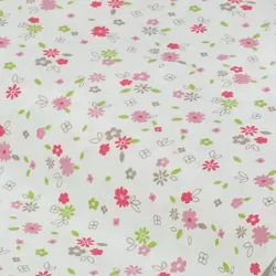 Baumwollstoff Blumen-Allover "Mona", rosa/grün