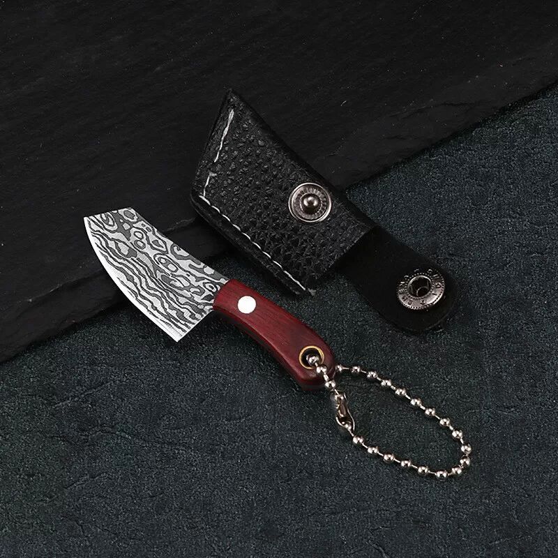 INF Porte-clés Couteau Damas - Mini Couperet (Tête Carrée) DG-75-2