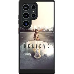 Nivocase Hülle für Samsung Galaxy S24 Ultra Handyhülle NIVOcore Case Schwarz Motivation Tiere Tiger (Samsung Galaxy S24 Ultra), Smartphone Hülle, Schwarz