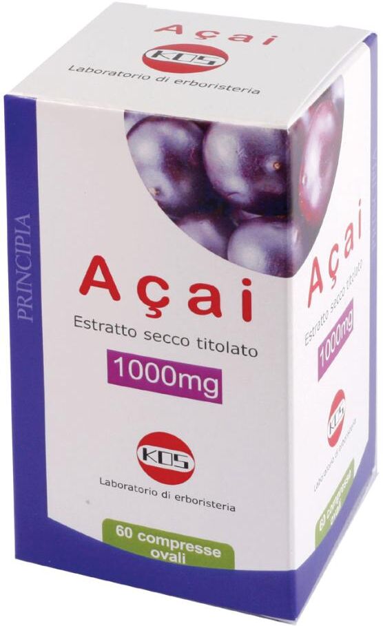 KOS Srl ACAI ESTR SEC 1000MG 60CPR - Integratore di Acai Estratto Secco, 60 Compresse, Salute Naturale