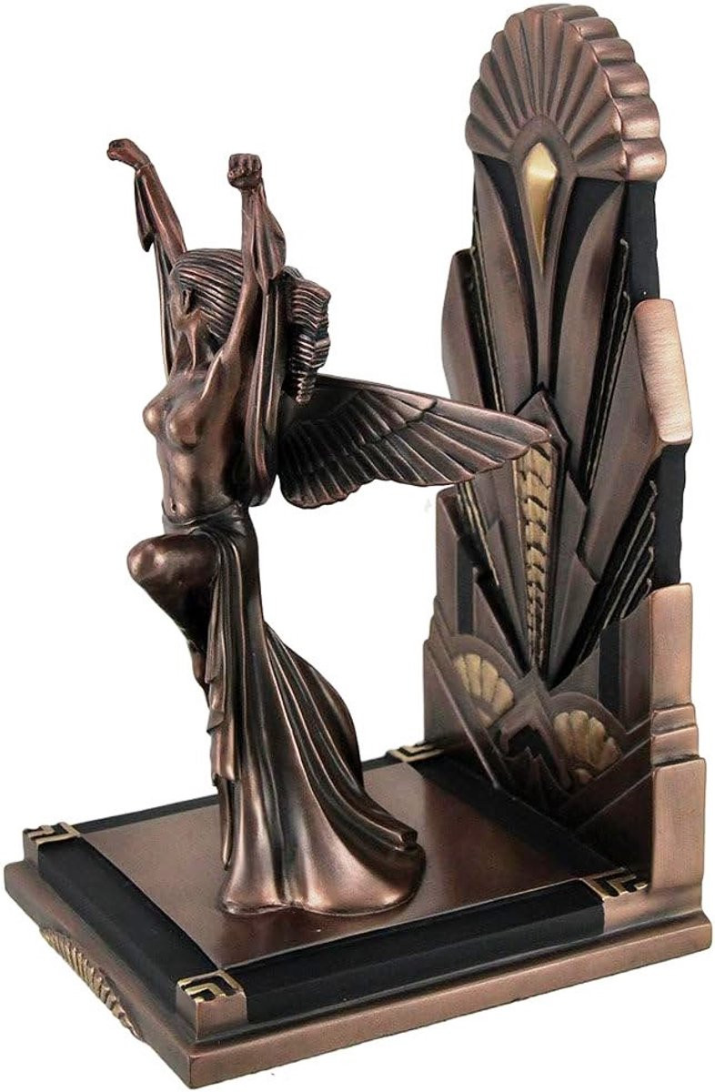 Veronese Design Beeld Gevleugelde Vrouw Art Deco Boekensteun