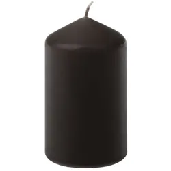 Stumpenkerze 10 cm Wachs Schwarz