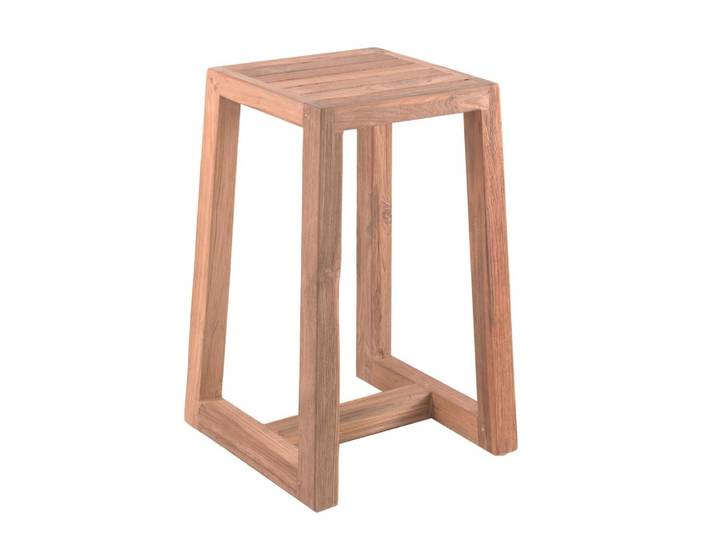Tabouret haut de jardin en teck recyclé