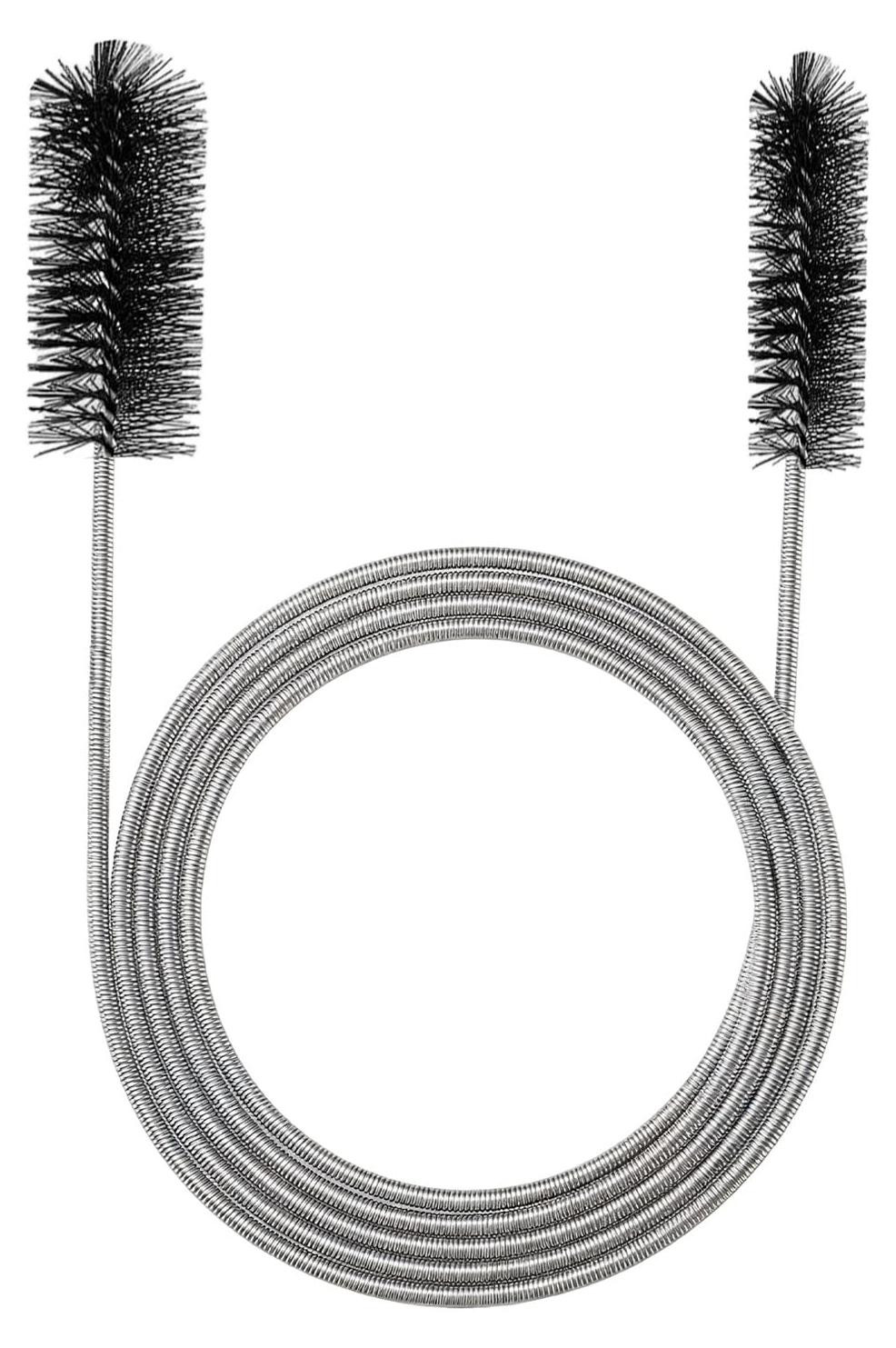 Dripio Reinigingsborstel met dubbele borstelkop, 200 cm, flexibel voor afvoeren en leidingen
