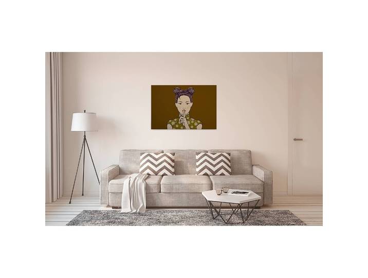 Impression sur toile Japanese Himari Polyester PVC / Épicéa Jaune/Jaune 90 x 60cm