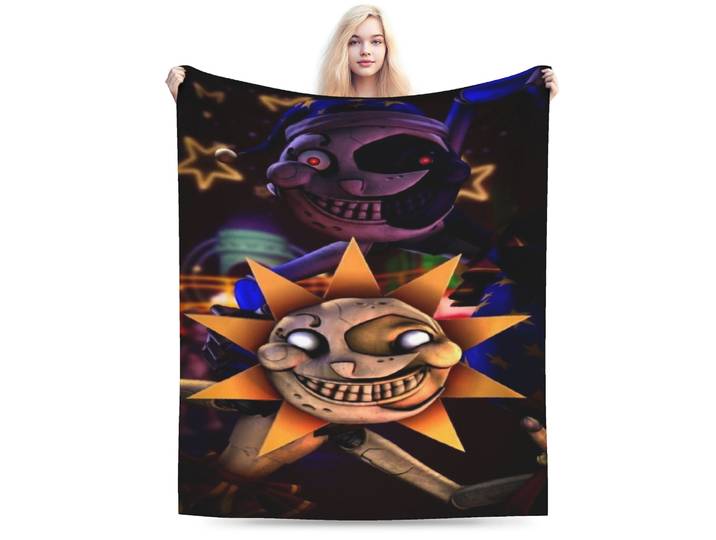 Couverture drôle Sundrop et Moondrop fnaf, légère, fine, en flanelle, confortable, lavable en Machine