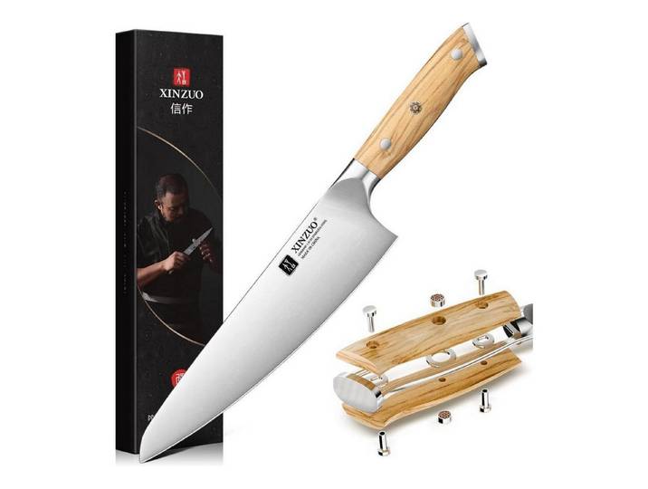 LuxusKollektion Kochmesser Kochmesser 21cm Edelstahl Olivenholz Griff