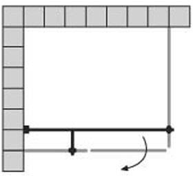 Sprinz Haltestange eckig mit T-Stück, Glas - Glas, Länge 100 cm