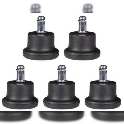 Bürostuhl Gleiterset: Hochabriebfest, 55 mm Höhe, 100% Polyurethan, Schwarz, für verschiedene Bodenbeläge. 5x5x5 cm | Kadima Design