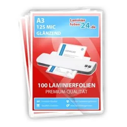 Laminierfolien A3, 2 x 125 Mic, glänzend