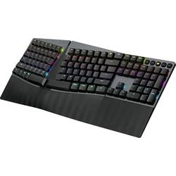 Perixx PERIBOARD-835 BR DE Bluetooth® Tastatur Deutsch, QWERTZ Schwarz Wiederaufladbar, Beleuchtet, Ergonomisch 12273
