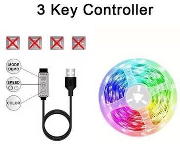 Inspired Living Smart RGB USB LED Strip Lights With WiFi App Control (Tuya, Alexa & Google Compatible) 3key Controller 7.5m