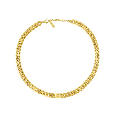 Gliederkette POLICE "Interstellar", gold (gelbgoldfarben), Halsketten, Herren, Edelstahl, L: 55 B: 11mm, Gliederkette, B:11mm