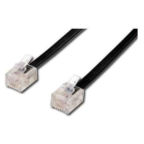 Telephone Cable 4 Core RJ11 M-15m Black Untitled Economical For ADSL Modem (21494325)