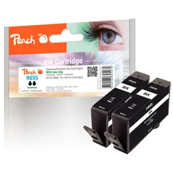 Peach  Doppelpack Tintenpatrone schwarz kompatibel zu HP No. 655 bk*2, CZ109AE