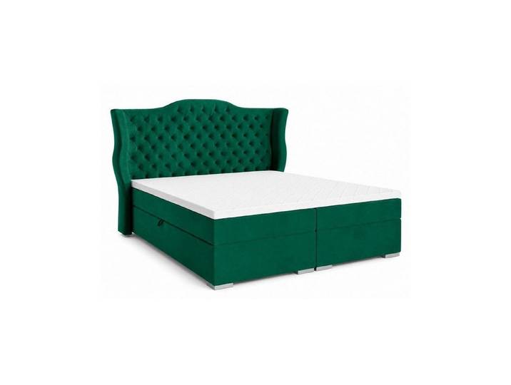 JVmoebel Boxspringbett Elegantes Boxspringbett Grün Samt Chesterfield Stauraum Sofort (1-St)