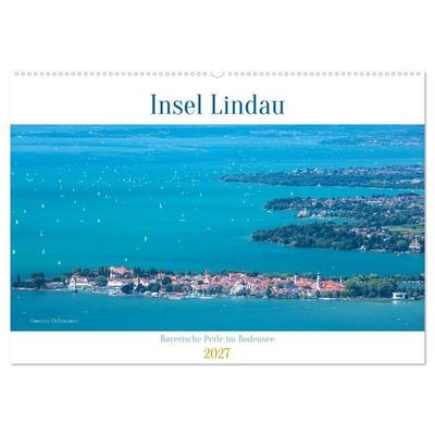 Insel Lindau - Bayerische Perle im Bodensee (Wandkalender 2027 DIN A2 quer), CALVENDO Monatskalender