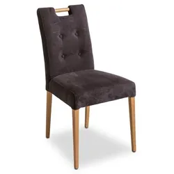 2er-Set [de]sign & more Stuhl Palermo Stoff Grau Anthrazit