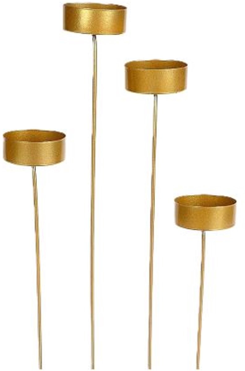 HBX Natural Living Tealight Kaarshouder Goud Ø4.5 cm