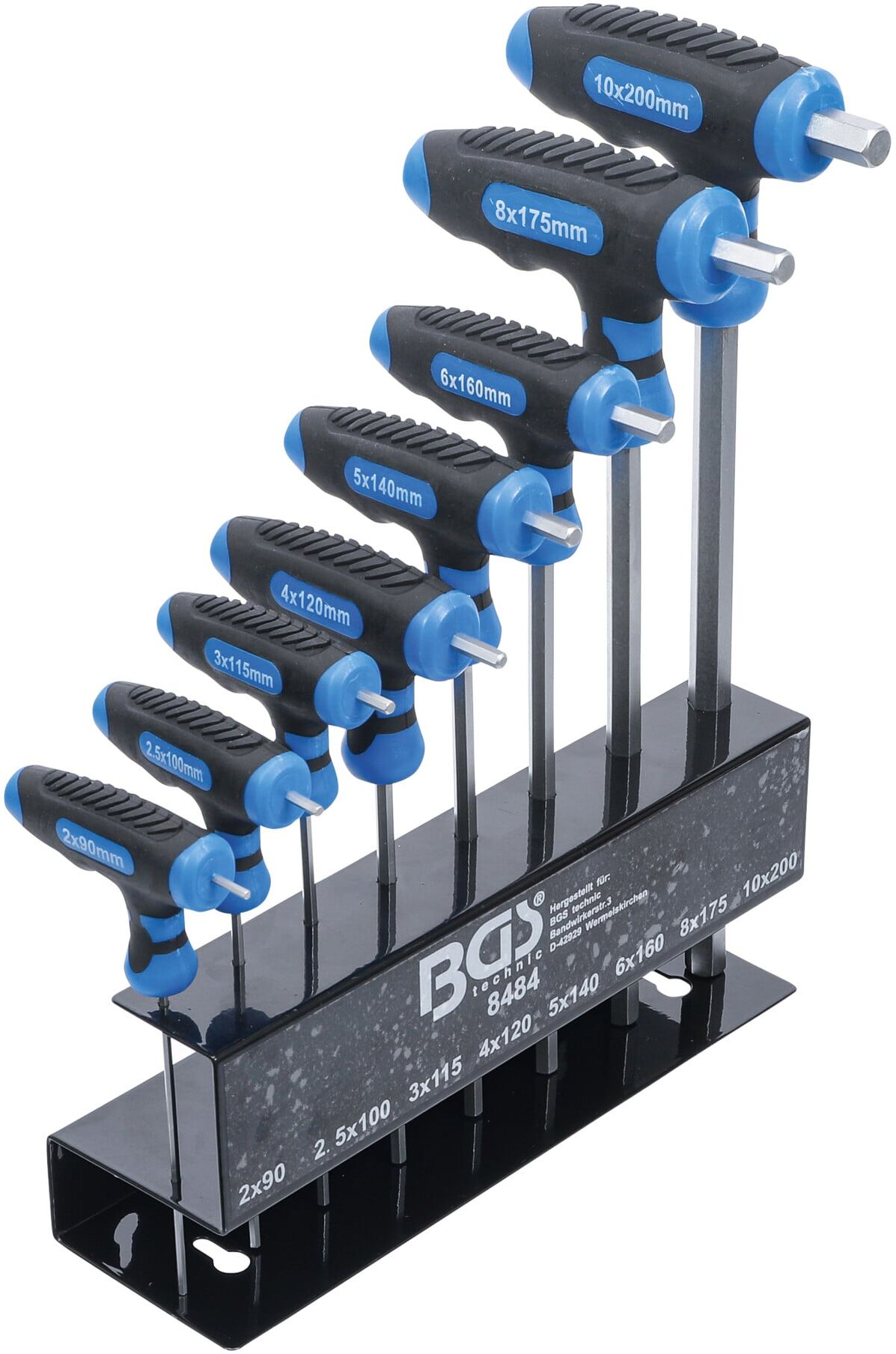 BGS T-Griff-Schlüssel-Satz Innensechskant 2 - 10 mm 8 teilig ; BGS technic (8484)