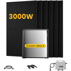 EcoFlow Stream Ultra X, Solaranlage mit Speicher, mit 6 x 500W Bifazialen Solarmodulen, by Powerness - Stream Ultra X | 3840Wh / ohne Zubehör / Standardversand