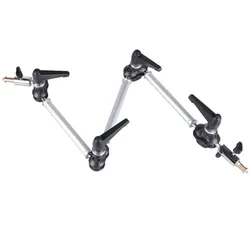 Walimex 3-flex Auslegearm mit 2 Spigots 80cm (Schutzfolie), Studioausrüstung Zubehör, Schwarz, Silber
