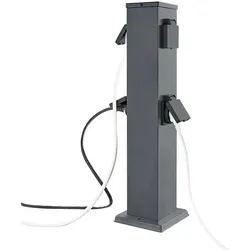 Heitronic, Steckdosenleiste, 501335 Steckdosen-Verteiler Anthrazit erhöhter Berührungsschutz (4x)