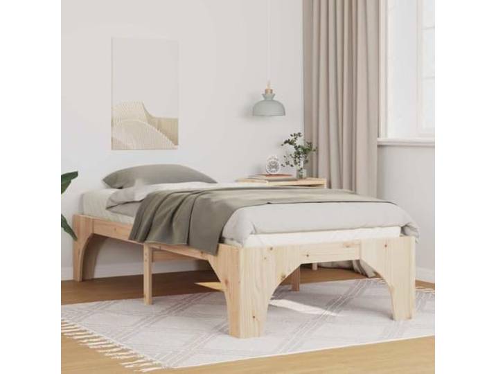 YUTAASU Bettrahmen Braun 90 x 190 cm Massives Kiefernholz Plattform-Lattenrost, Modernes Design, Robust, Stabil, Einfache Pflege