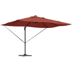 vidaXL Freischwingender Roma Sonnenschirm mit LEDs Terrakotta 352x251x265 cm Aluminium